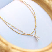 CZ Chain Bracelet for Women β 18K Gold Plated, S-Chain with Cubic Zirconia, Adjustable on model